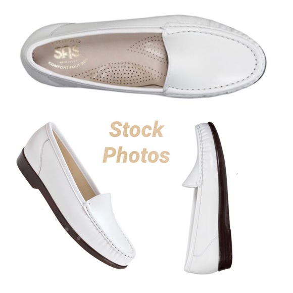 SAS San Antonio Shoemaker Simplify Slip On Loafer Comfortable White Size: 7 New - Picture 11 of 13